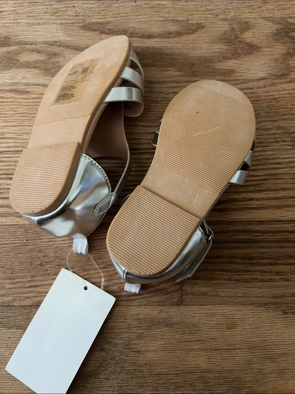 H&M Silver Glitter Butterfly T-Strap Sandals for Kids
